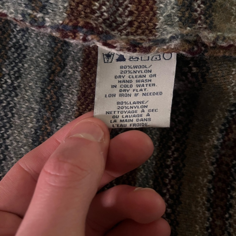 Wool Blend Fair Isle Cardigan Sweater - Picture 5 of 8